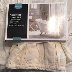 Farmhouse Ivory Rushed Cotton Shower Curtain